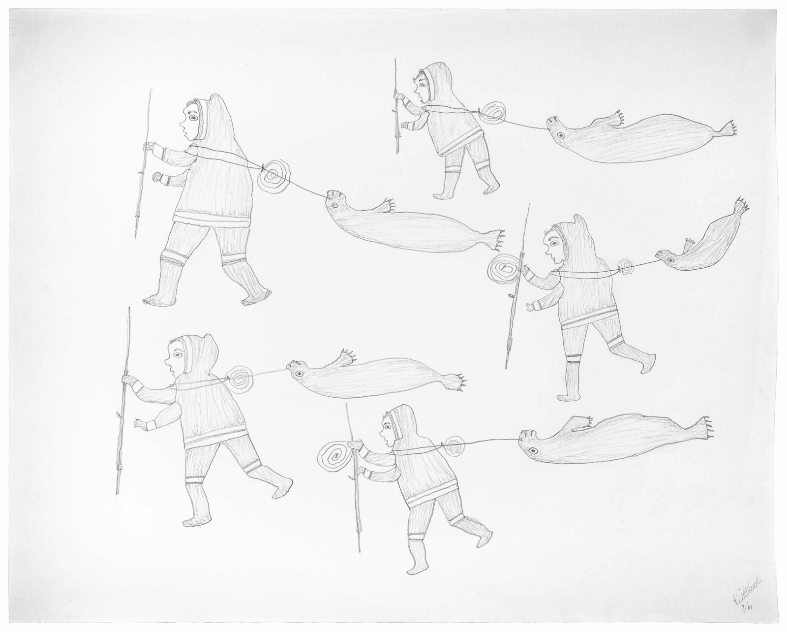 Kiakshuk - untitled (hunters with seals)