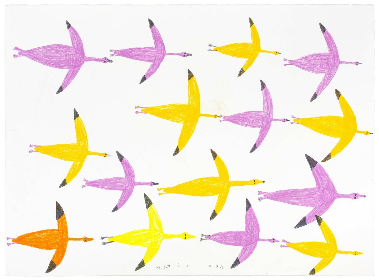Luke Anguhadluq - untitled (birds in flight)