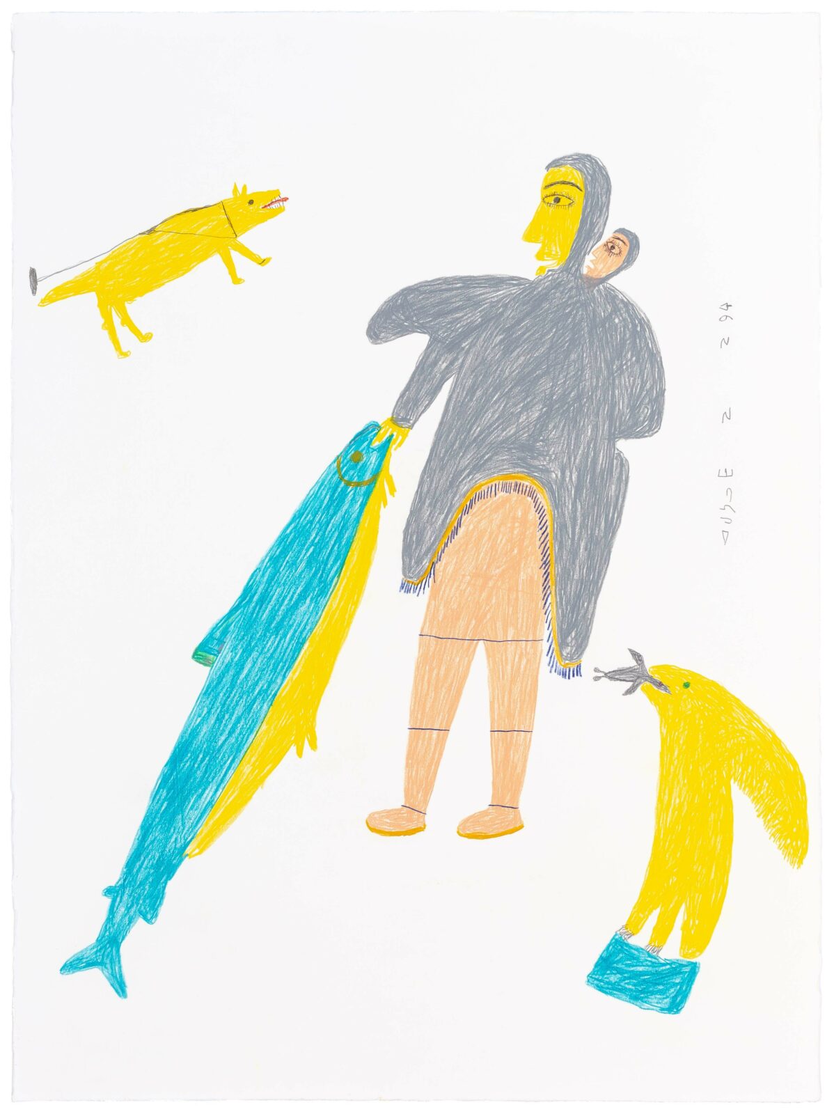 Luke Anguhadluq - untitled (woman with big fish)